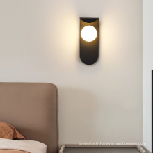 Lampe murale créative curling noir et blanc en option